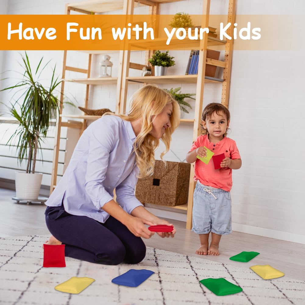Flintronic Sacs de Cornhole de Haricot, Cornhole Bean Bag Set, Jeux de Lancer de Sac de Haricots, Sac de Sable, Bean Bags Toss Legged Race pour Enfants Adultes