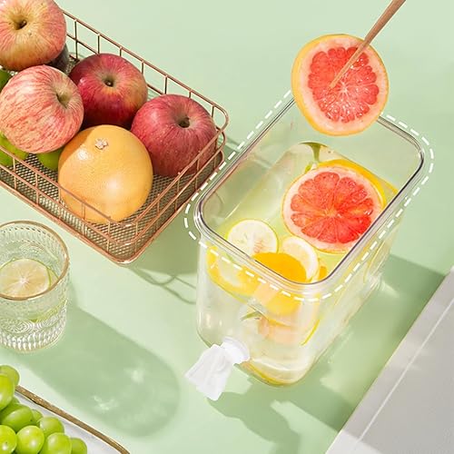Miniatura 8 de Elsjoy Dispensador de bebidas de plástico con espita, dispensador de bebidas de 1.2 galones, contenedor de bebidas frías para té helado, limonada,