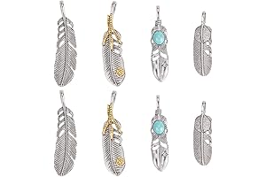 Gorgeous Silver and Gold Alloy Feather Charms