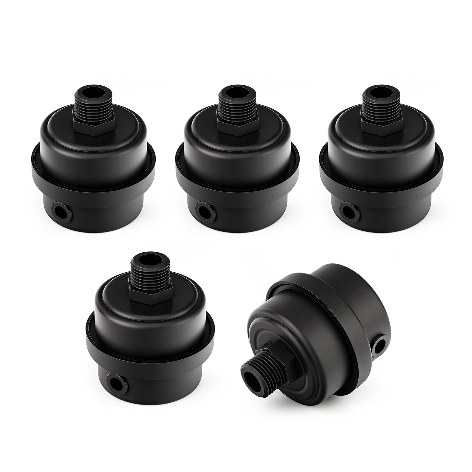 MEANLIN 5PCS 3/8" BSP Male Thread Plastic Air Compressor Silencer, Integrated Noise Reduction and Air Filter Muffler Replacement for Air Pump and Pneumatic Equipment
