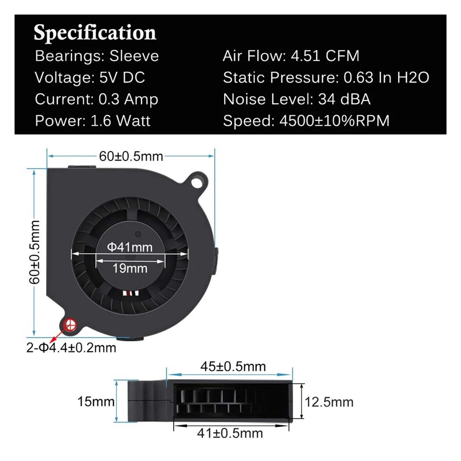 10 sztuk 5V USB 66015 chłodzący Turbo dmuchawa wentylator DC bezszczotkowa chłodnica