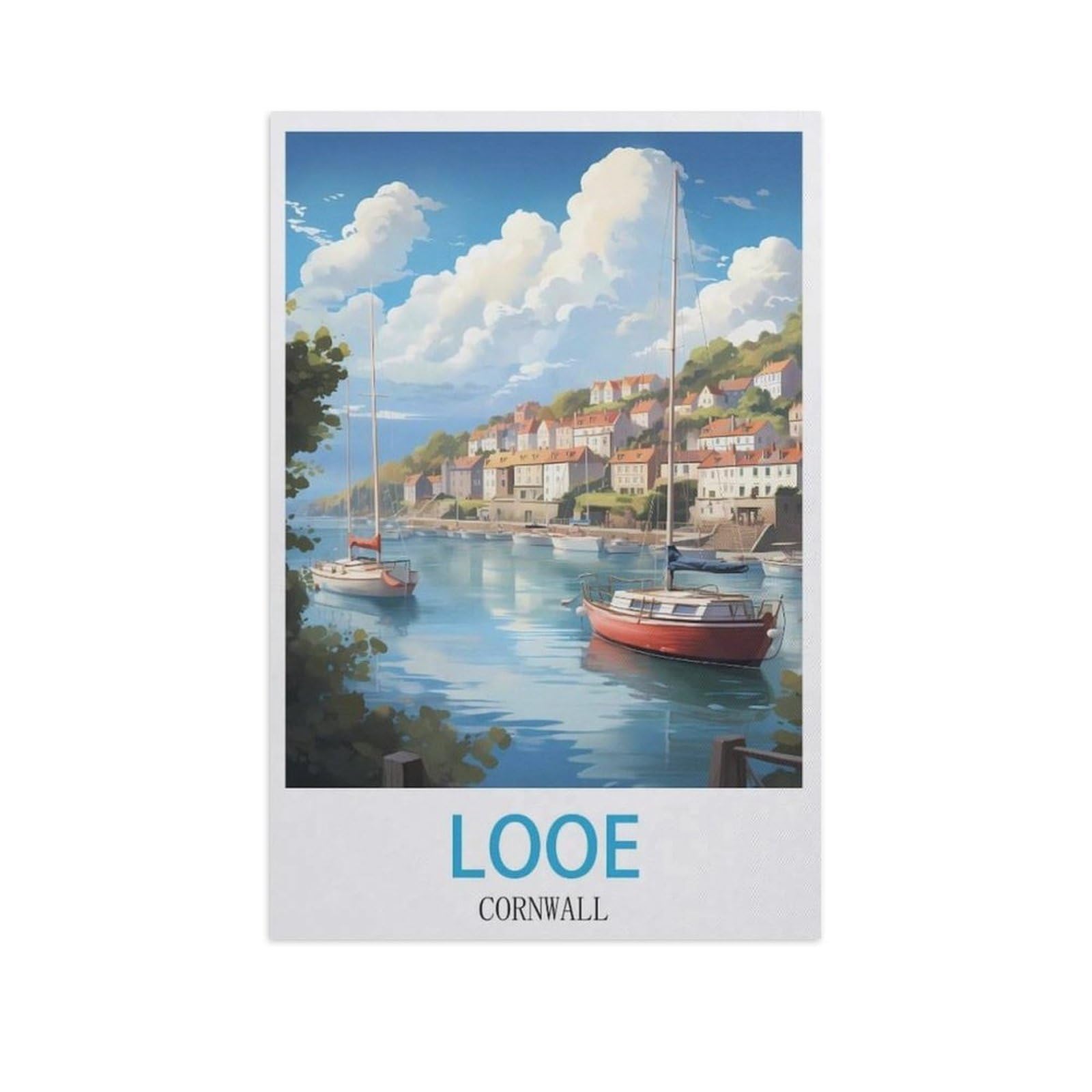 Beayodkp A2 5D Diamond Painting Kits，Looe Cornwall，Diy Rhinestone Embroidery Set Paint With Diamond Art By Number Kits Cross Stitch Home Wall Craft Decoration（30 X 40 Cm/11.81 X 15.74 Inches）-Gk10