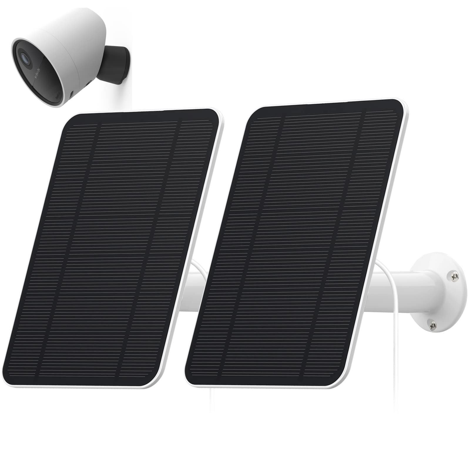 4W Solar Panel Compatible with SimpliSafe Outdoor Camera, Includes Secure Wall Mount, IP65 Weatherproof,13.1ft Power Cable (2)
