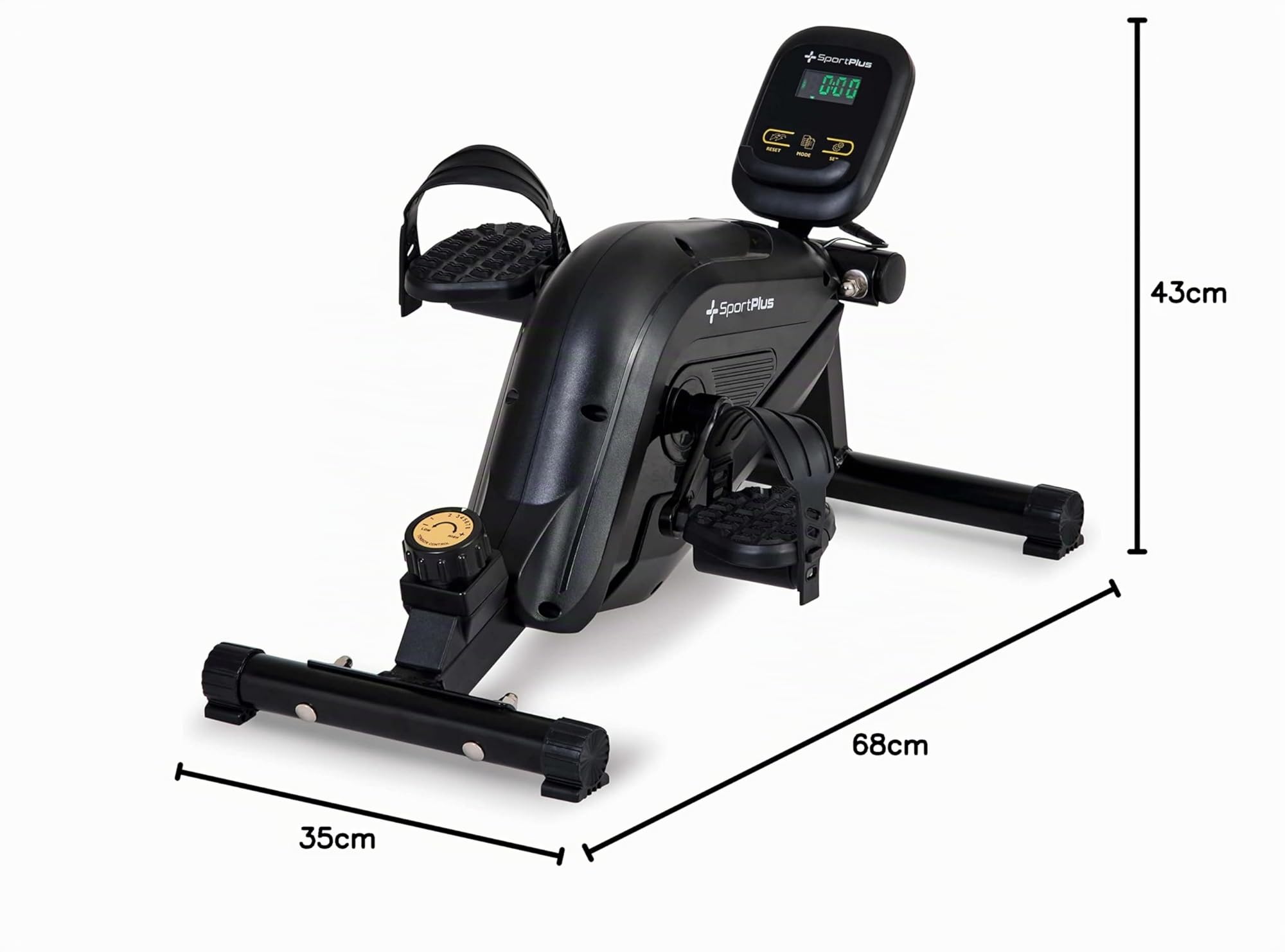 Sportplus vélo d'appartement & de Bureau, Mini vélo d'appartement, avec Frein magnétique & 8 Niveaux de résistance, avec Ordinateur d'entraînement, pédales Extra Larges