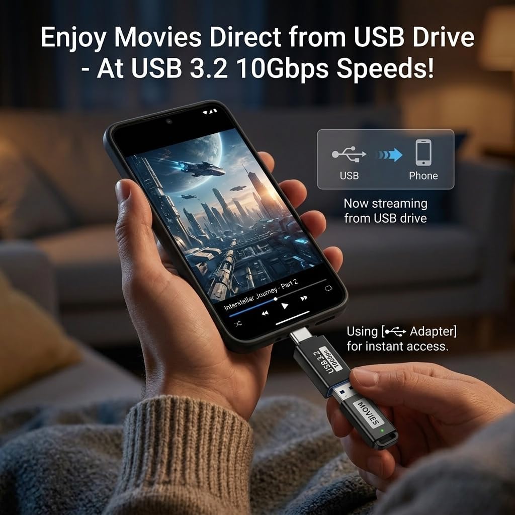 USB C to USB Adapter 4-Pack, USB-A to USB-C & USB-C to USB-A OTG Adapters, USB 3.2 10Gbps Data Transfer, Compatible with iPhone 17/16/15, MacBook, iPad Pro, Samsung Galaxy