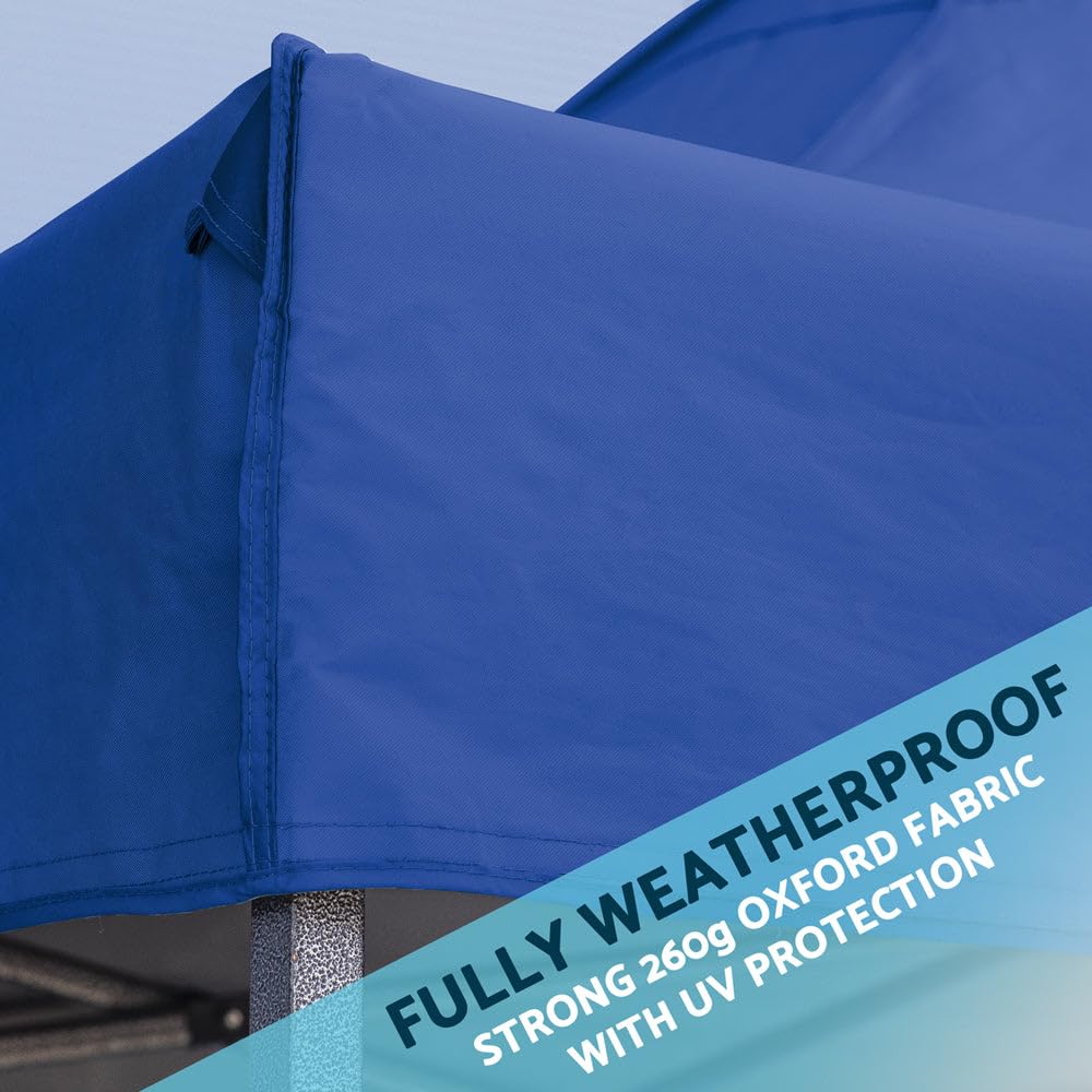 Pavillon de jardin pliable 2 x 2 m – Cadre robuste et résistant à l'eau – Bleu