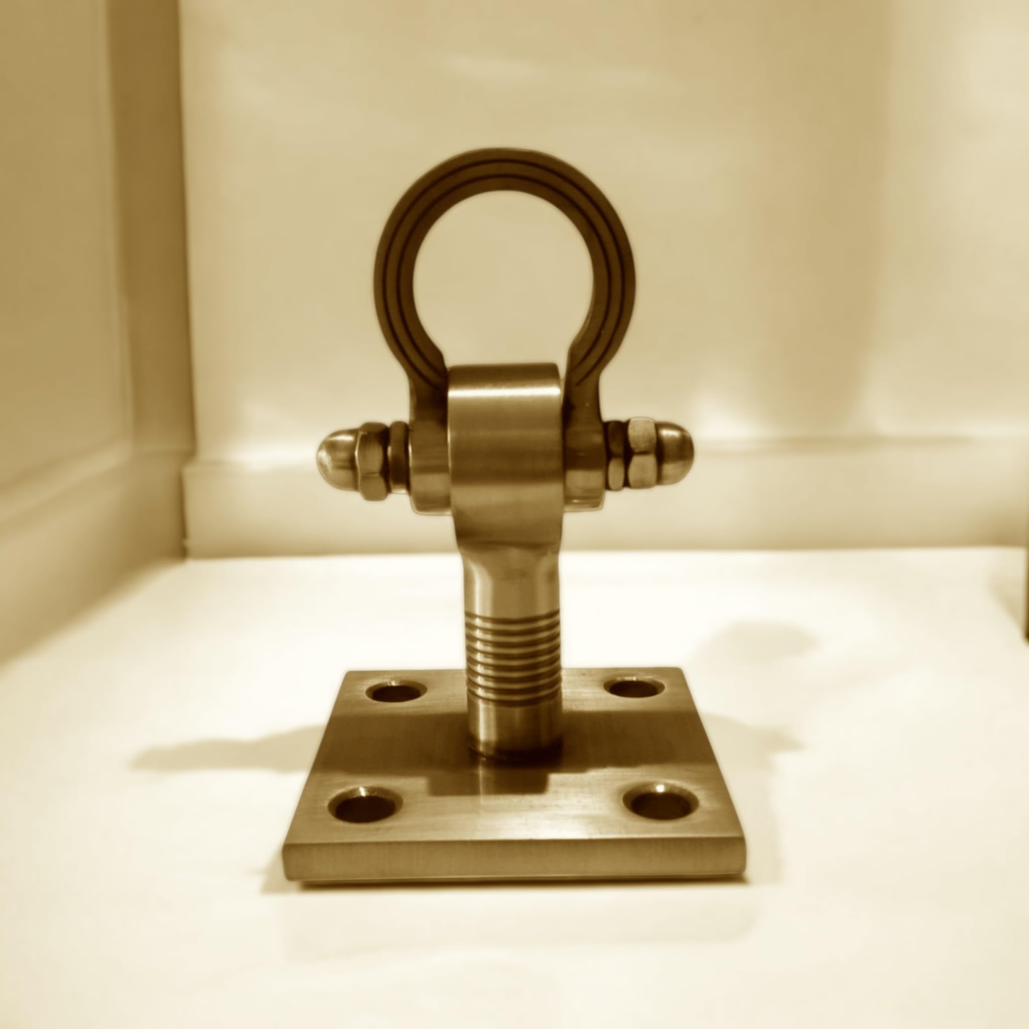 Nooks Stainless Steel Brass Finished Premium Bearing and Ceiling Swing Kada Hook,Heavy Duty, Antique Finish, 6 Inch Height, 2 Inch Ring (Pack of 1) for All Kind of Swing Jhula Hanging-image-37