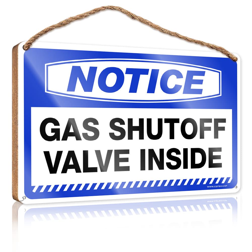 Dtha One Color Farmhouse Bathroom Sign Notice Gas Shutoff Valve Inside Wooden Sign Front Sign Fall Outdoor Decor(23X35cm)