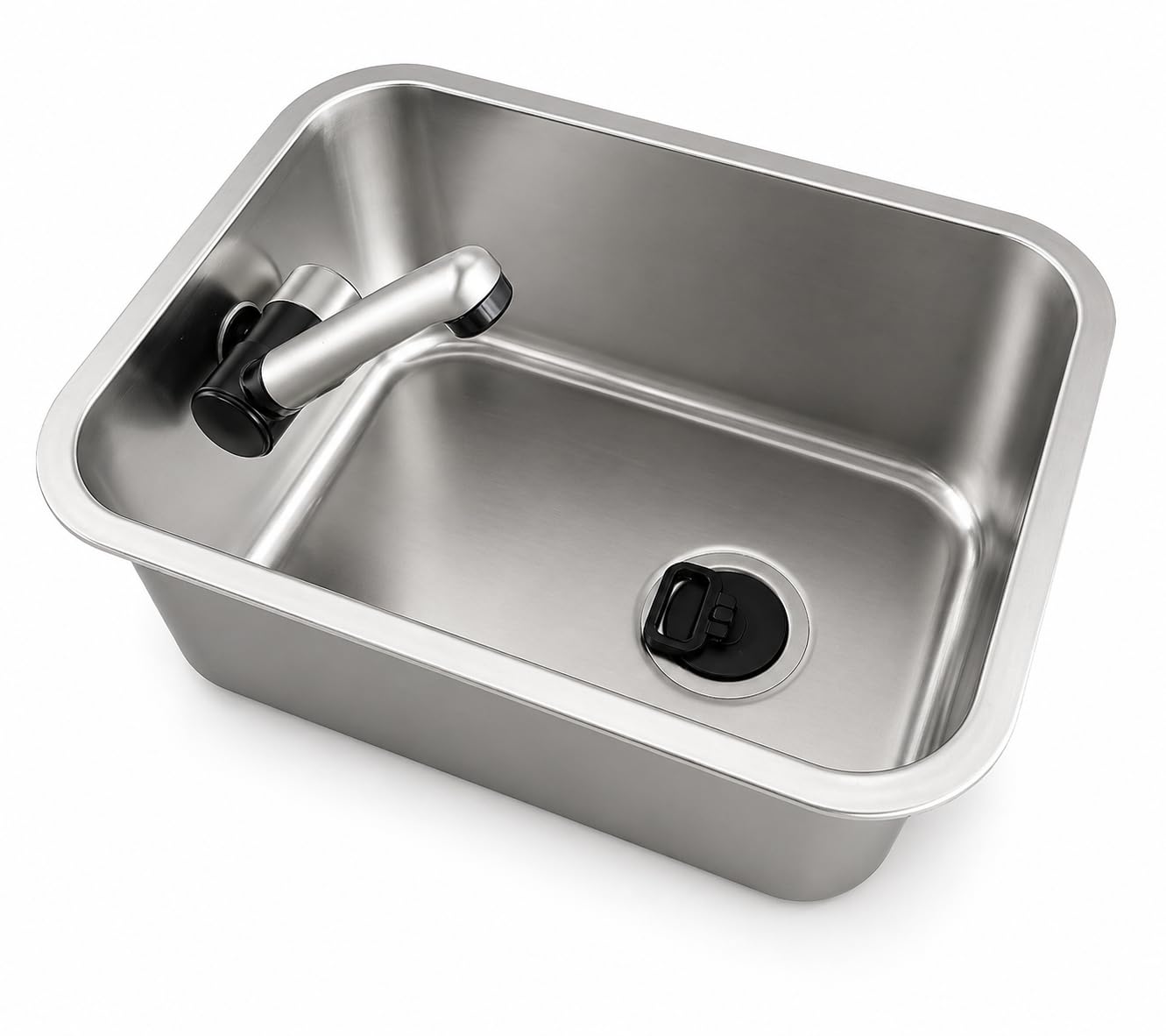 Fregadero lavabo camper pica con grifo 12v agua fria y sumidero acodado pequeño 36x27 caravana