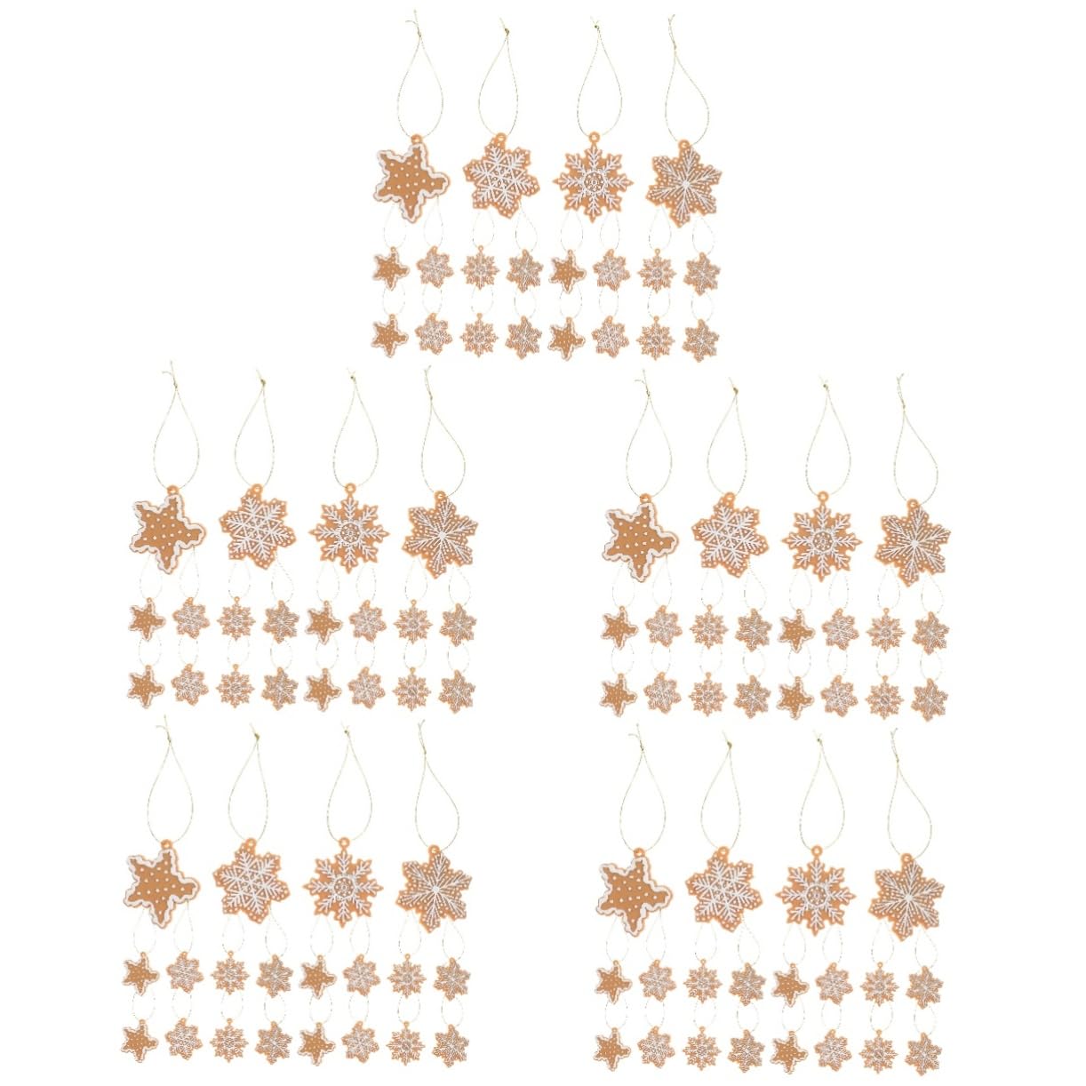 PRETYZOOM 100 STK Schneeflocke-Anhänger Weihnachtsschneeflockenverzierungen dekorative Schneeflocken Weihnachtsdekorationen Christbaumschmuck Süßigkeiten Weihnachtsbaumschmuck PVC