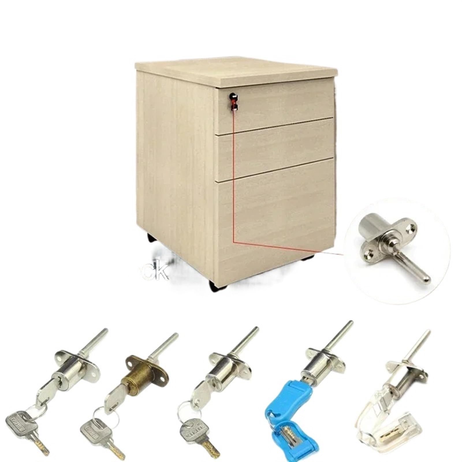 Cinet Drawer Lock for Mailbox Tool Box File Cinets with 2 Folding Keys Furniture Hardware 1Pcs(56904 Pack of 1)