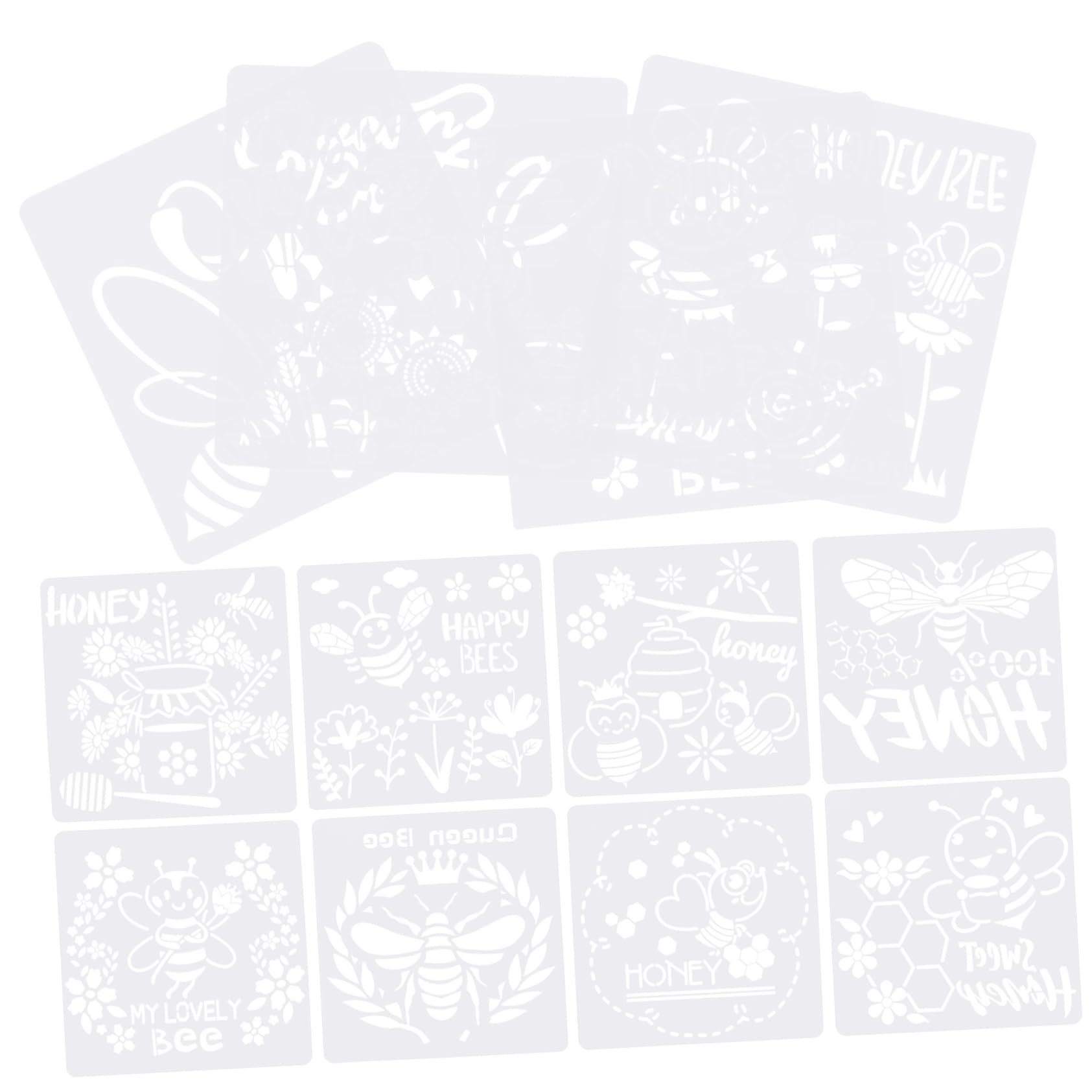 jojofuny 3 Set Stencil Decorativi Con Motivi Api Template Pratici Per Progetti Diy E Pittura Per Decorare E Tessuti 12 Fogli*3