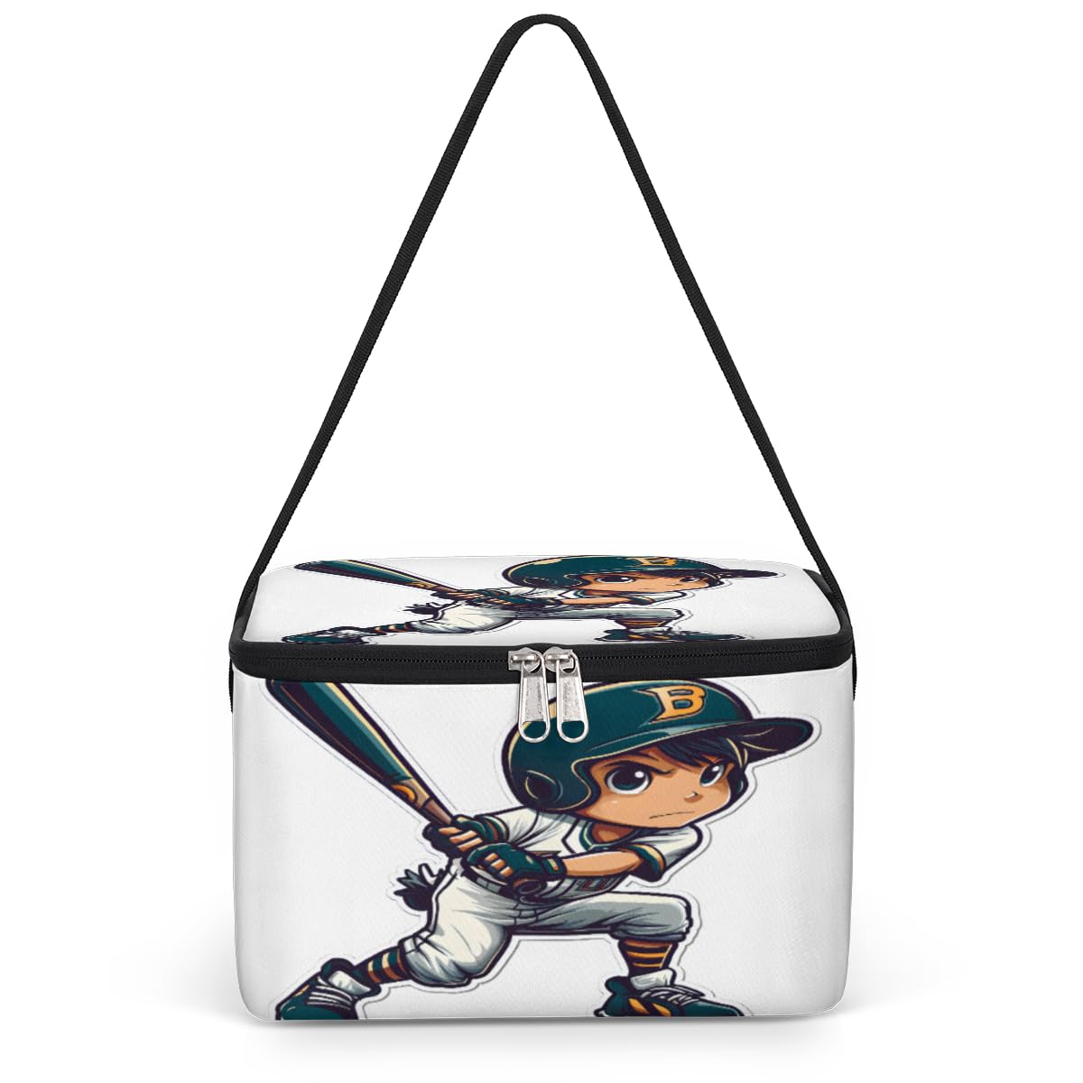 Baseball Player Lunch Bags for Women Men 9 Cans, Hot & Cold Food Delivery Bag Insulated Grocery Bag Insulated Lunch Box Cooler Bag for Office Work Picnic Beach