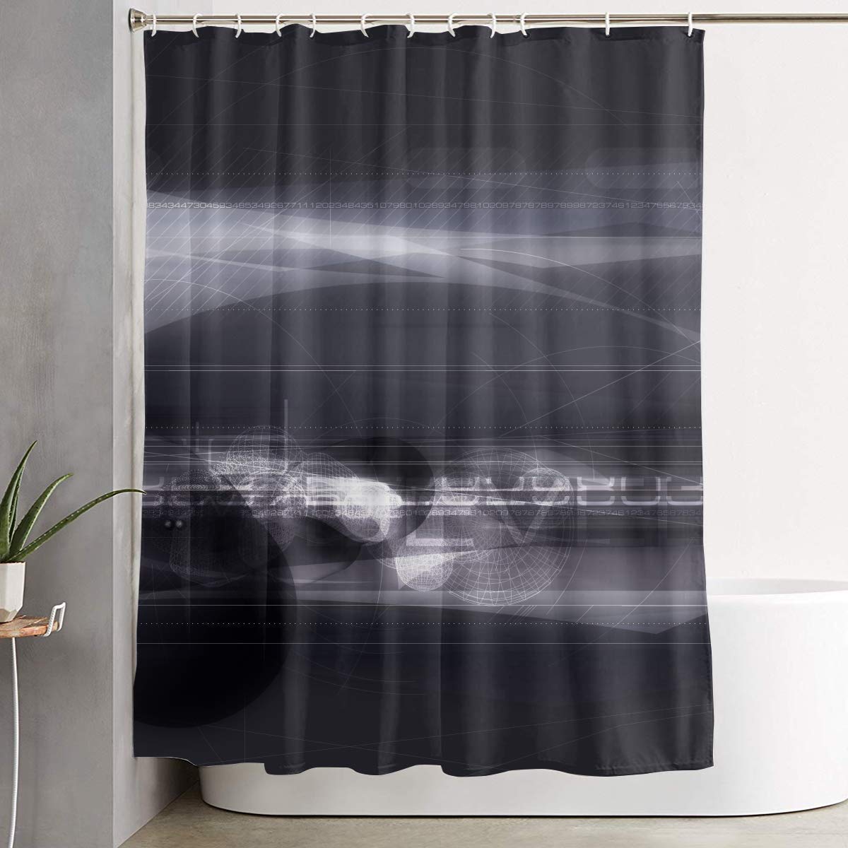 WXQ-XQ Motherland Beautiful shower curtain made of non-toxic and odorless fabric, made of non-hardened polyester