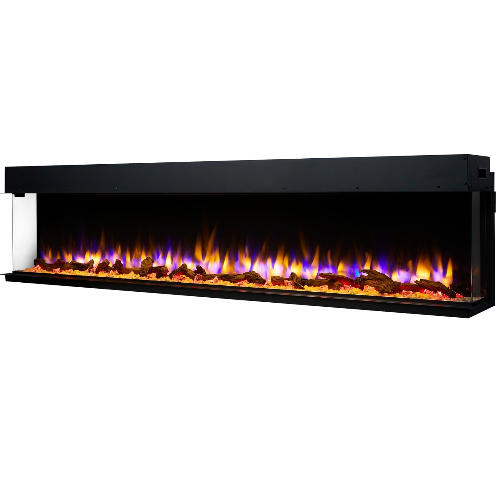 Endeavour Fires 78''/2030mm Rosedale 3D Media Wall Inset Electric Fireplace with Multi Flame Colours Log & Crystal Set, 7day Programmable Remote Control 1&2kW