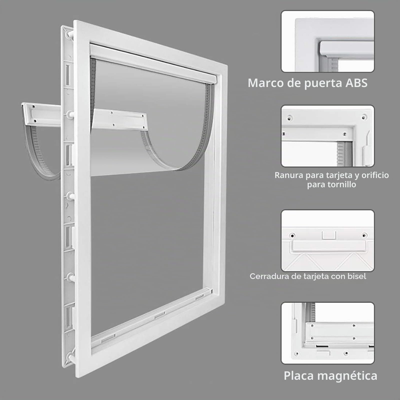 CEESC Puerta para Perros Grande con Solapa magnética Transparente Suave y Panel de Cierre a presión, Puerta de plástico de PVC de Primera Calidad para Mascotas para Perros Grandes (XL, Blanco)