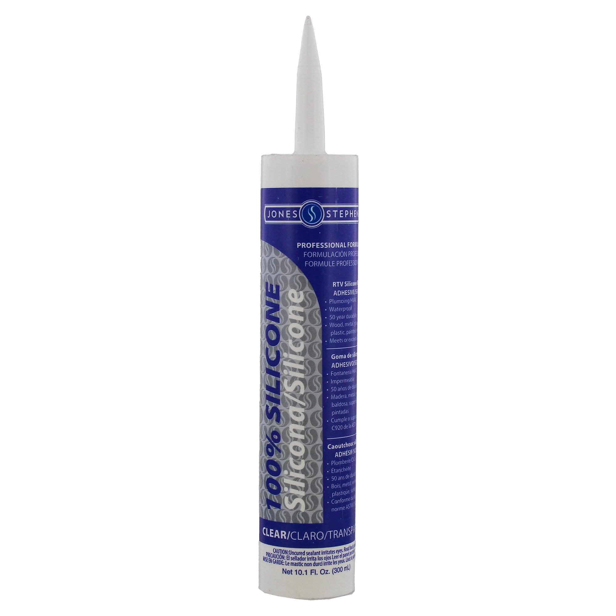 Jones Stephens J40208 10.1 oz 100% Clear Silicone Caulk - Clear