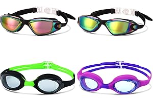 4 Pack Kids Swim Goggles - A Perfect Christmas Gift for Adventurous Boys Aged 6-14