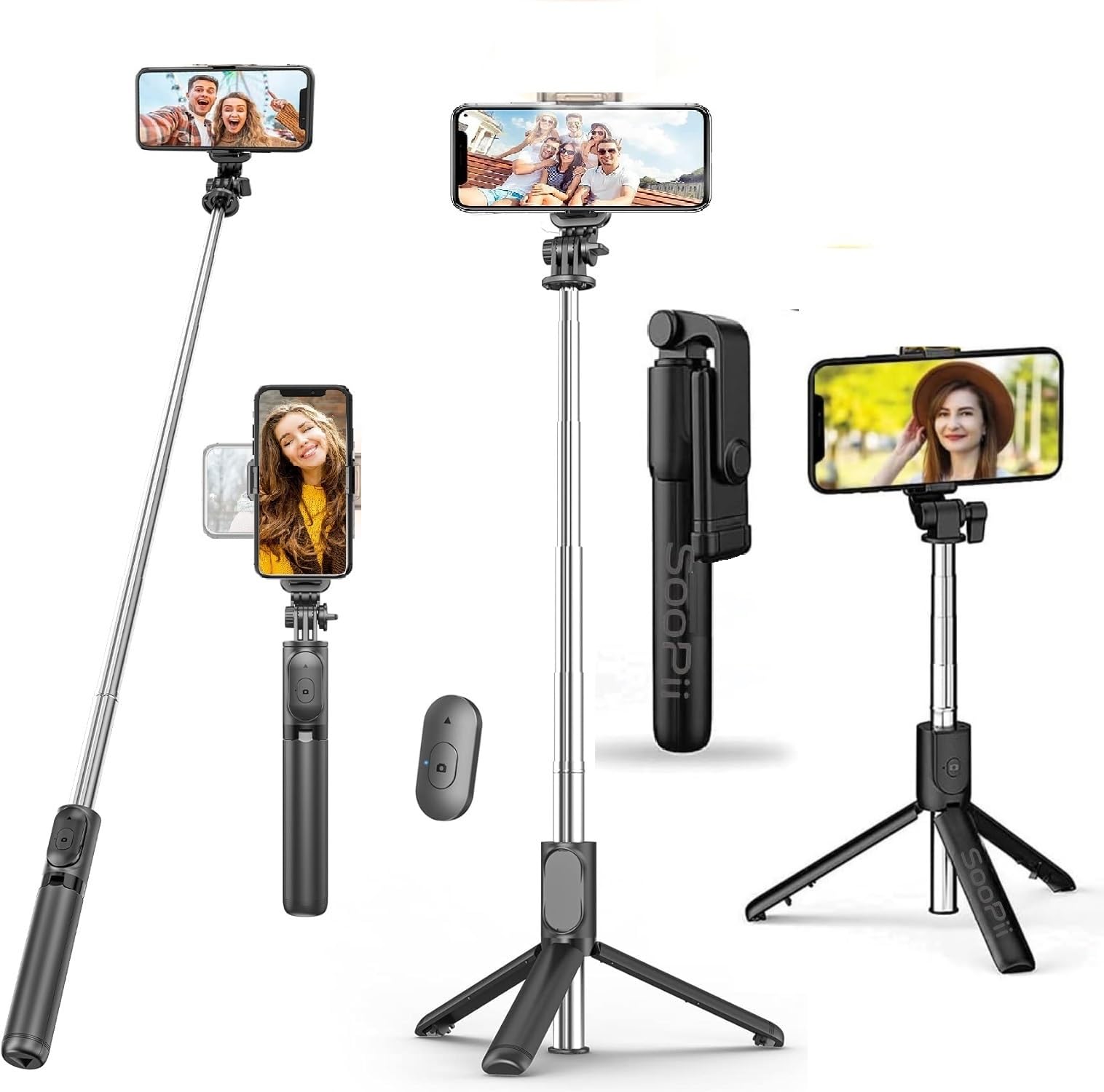 S1 Selfie Stick Tripod Light Weght, 28 inch / 70CM Reinforced Tripod for Mobile Phone, Multi-Functional Bluetooth 3in1 Long Selfie Stick for Travel,Vlogging,Compatible with iPhone and All Smartphones-image-39