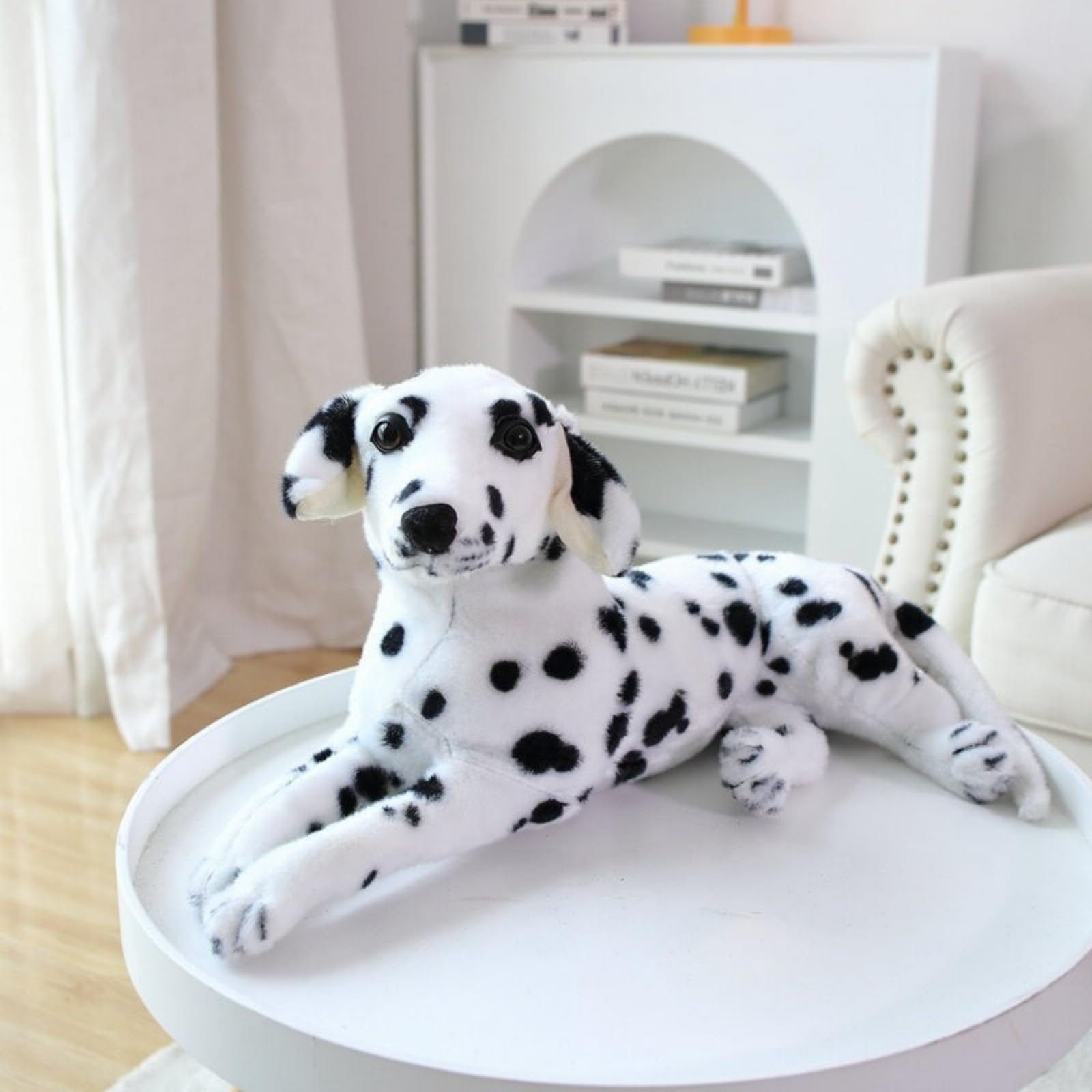 ZBELLO Realistic Spotted Dog Plush Toy, Lifelike Dalmatian Stuffed Animal, 4, Soft Black White Dalmatian Dog Doll, Cuddly Puppy Soft Toy, Home Decor Gift for Boys Girls (40 cm)