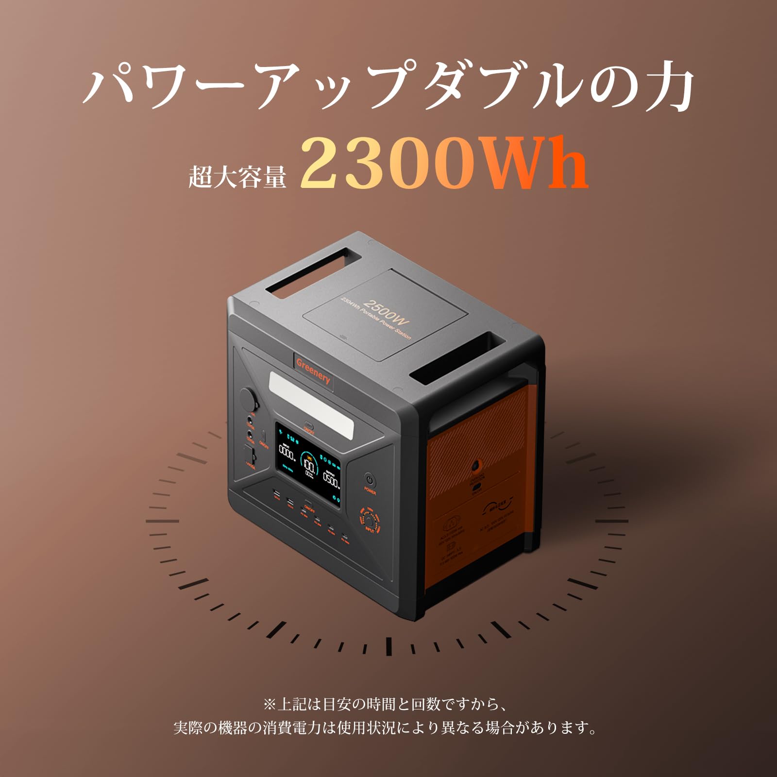 【最安値】Greenery 大容量ポータブル電源 2300W2500W2000W Amazon.co.jp: Greenery ポータブル電源 大容量 2300Wh/2500W 14