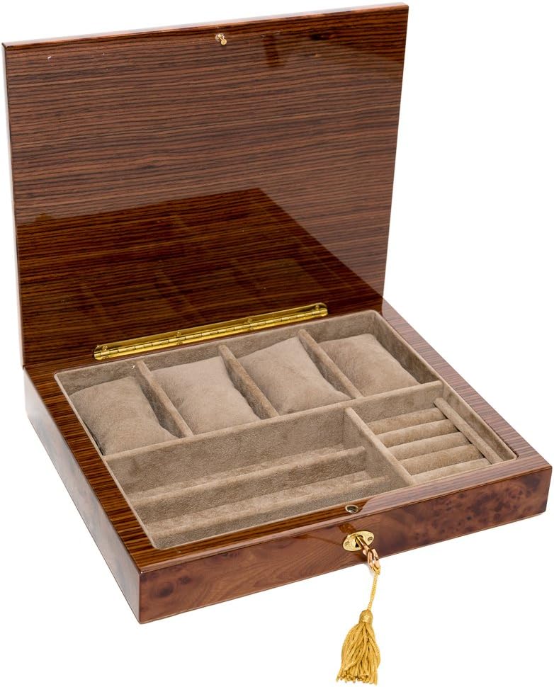 Bello Collezioni - Via Rizzoli Luxury Briarwood Men's/Women's Jewelry & Four Watch box from Italy.