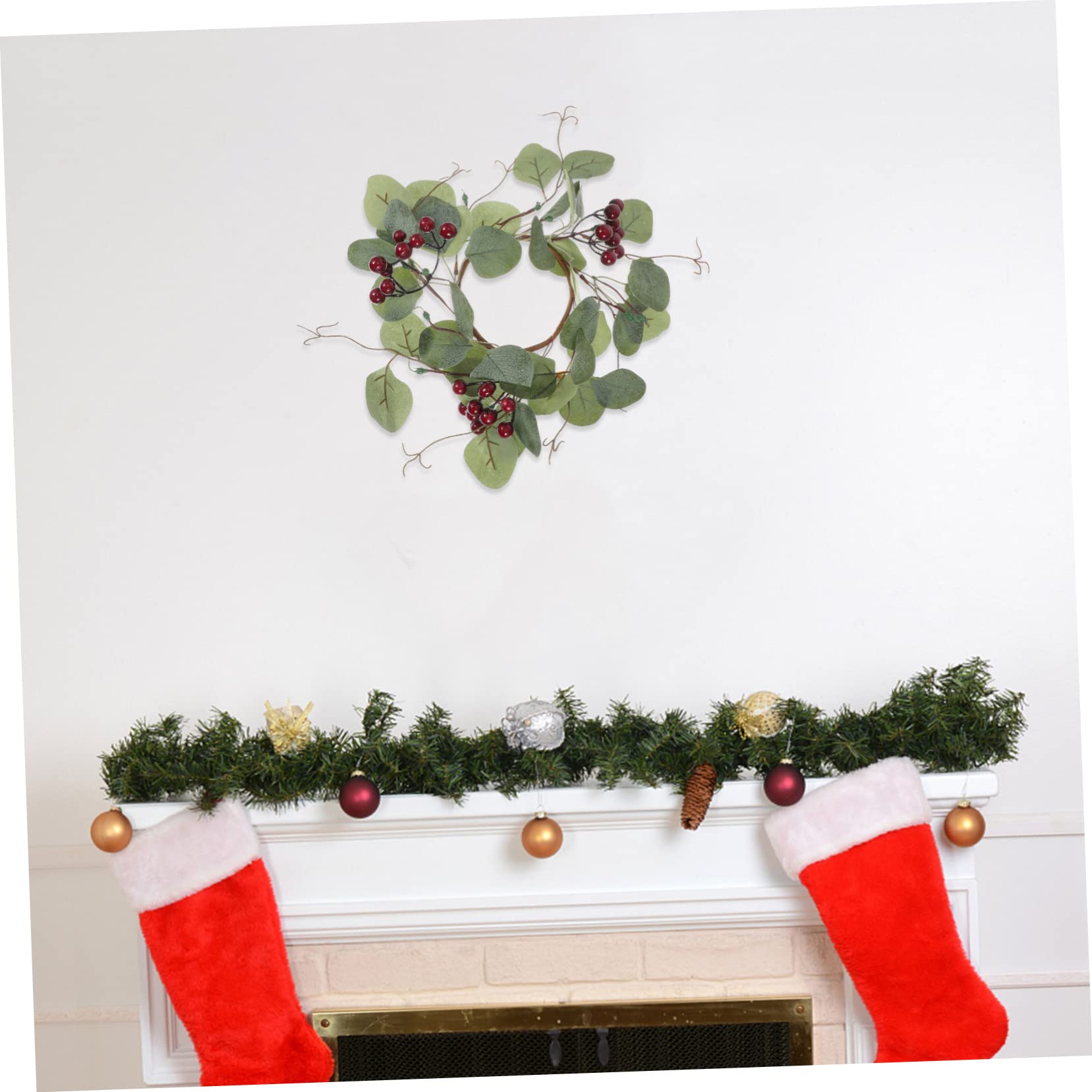 ABOOFAN 3 Guirnaldas Artificiales Navideñas para Interiores Lazos De Eucalipto De Imitación.