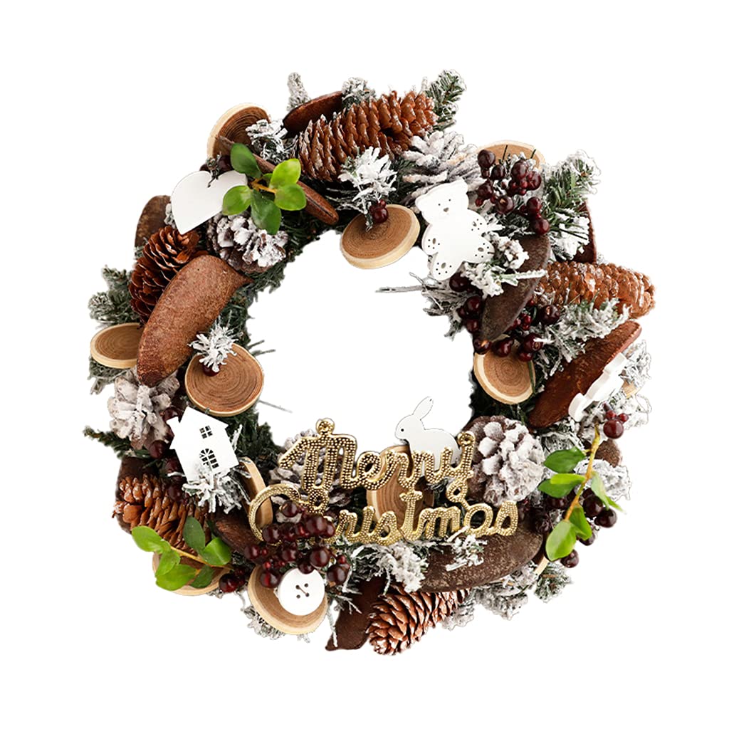 Guirlande de Noël 35CM avec pommes de pin pour porte d'entrée et décoration d'automne