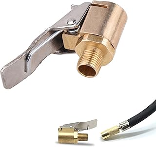 Tire Air Chuck with Clip Adapter Heavy Duty 8mm Clip on Tire Chuck Brass Locking Tire Chuck No Leakage Air Inflator Adapter Accessories for Inflator Compressor Pump Connect Accessories