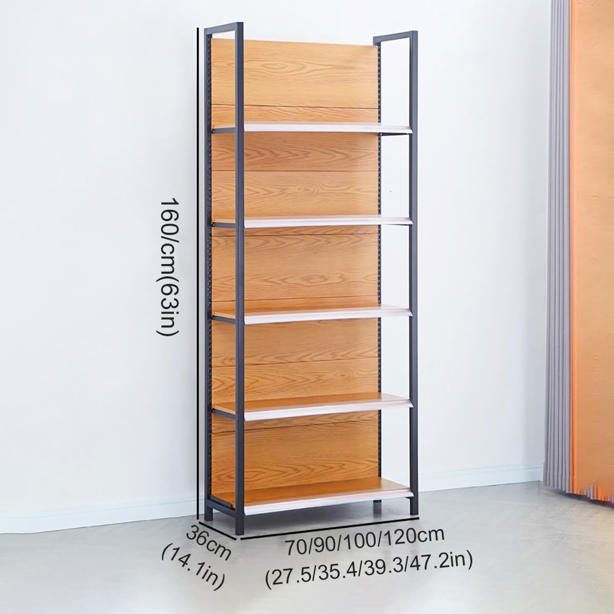Étagère de gondole avec étagère réglable en bois, idéale pour les minimarchés et les statistiques de service (90 cm principal e) présentoir pour vente au détail