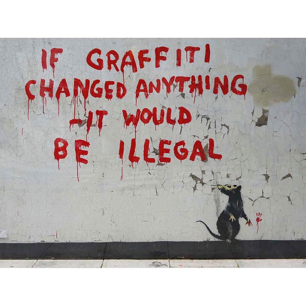 Wee Blue Coo Banksy Graffiti Rat Street Art Print Poster Wall Decor 12X16 Inch