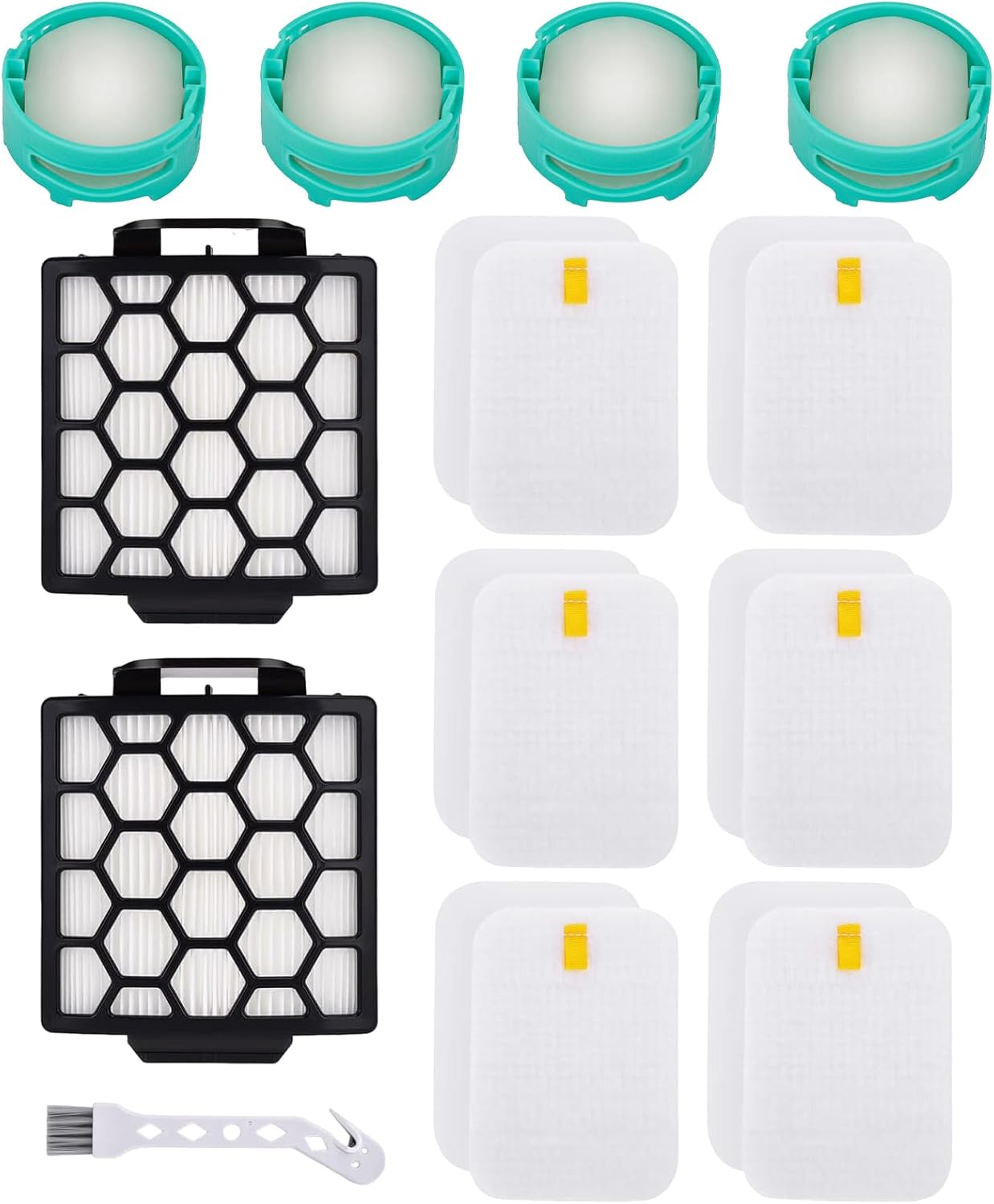 ZU102 Filter Replacement Parts for Shark ZU100 ZU102 Rotator Pet Upright Vacuum, 2 HEPA +6 Foam & Felt Filters +4 Odor Neutralizer Cartridge, Parts # 1238FT60 & 1239FT60 & 1541FC3000