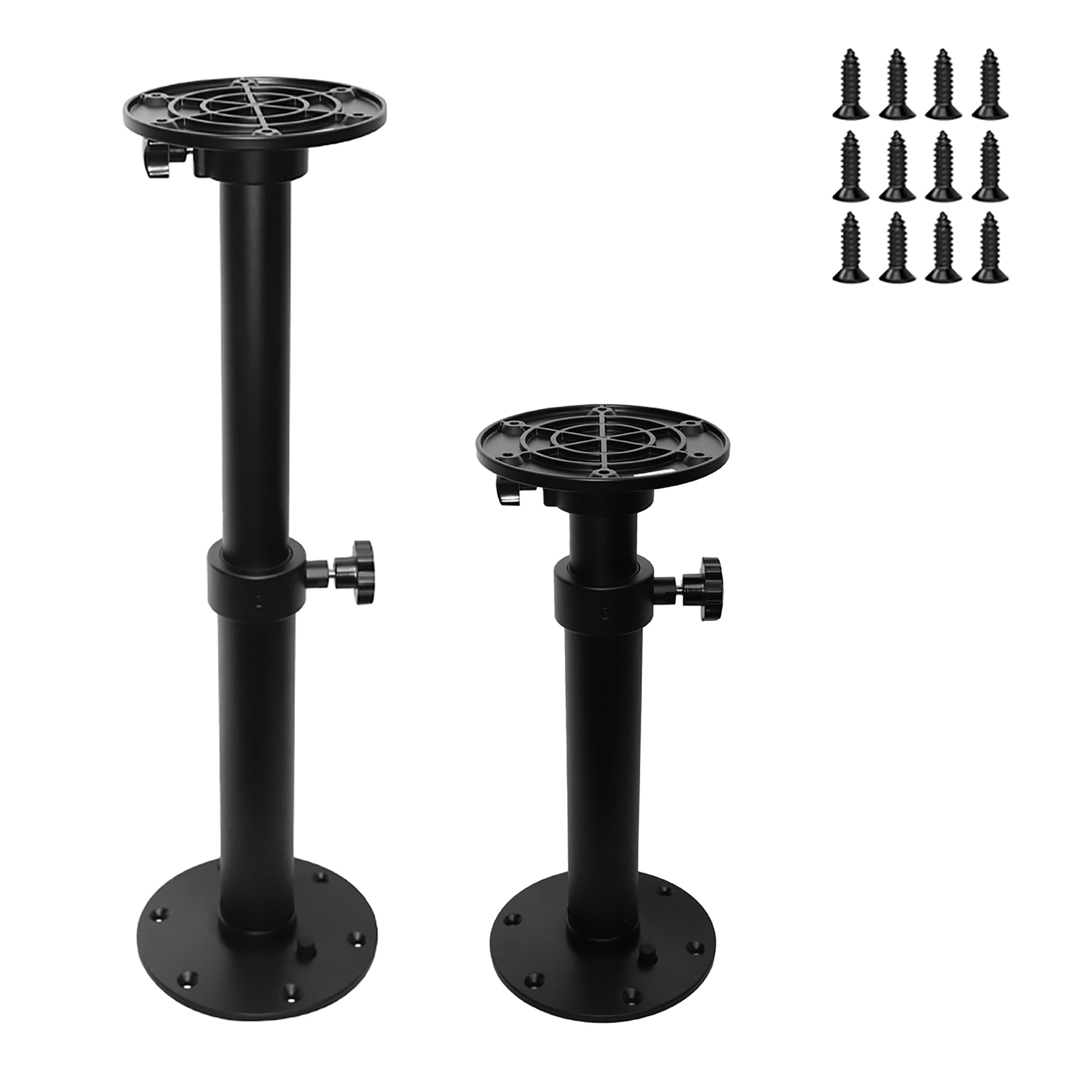 KMLai Upgraded RV Table Pedestal, Adjustable & Removable Aluminum Boat Table Base, Heavy-Duty 17.8"-27.2" Adjustable Height, 7.8" Base, Supports 60