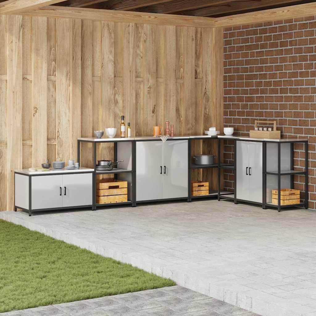 Estantería modular de acero para cocina, color plata, 60 x 50 x 92 cm, resistente al calor y a la intemperie, para cocina, salón, jardín