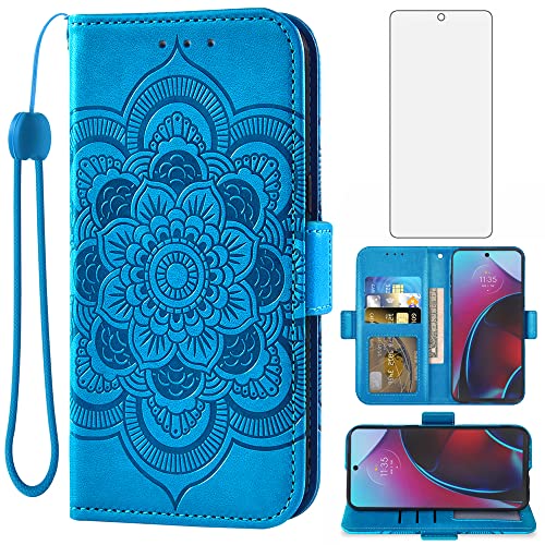 Coque Moto G Stylus 2022 4G portefeuille pour vos déplacements quotidiens en bleu