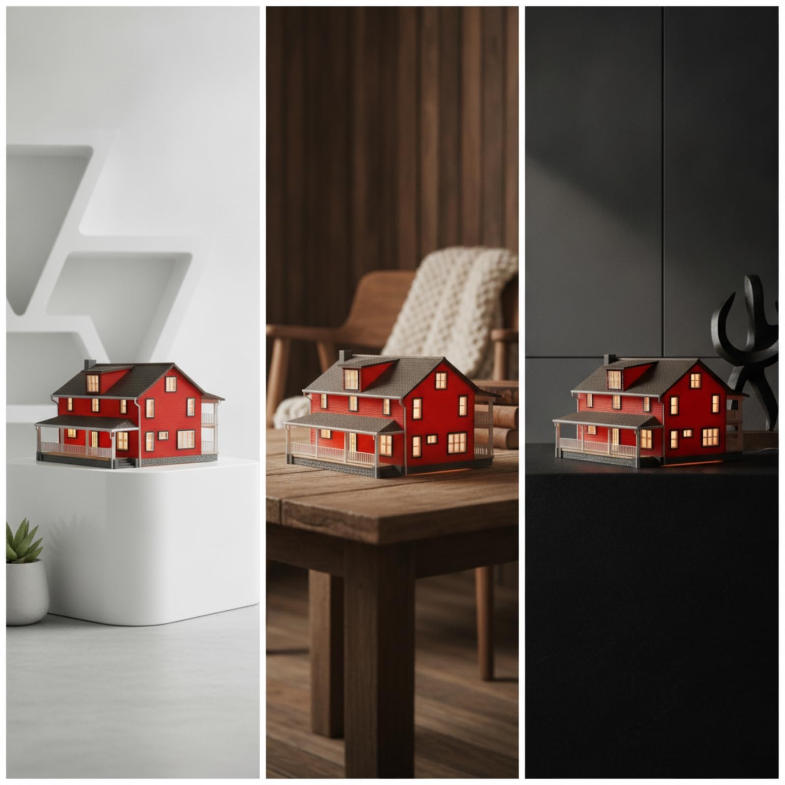 Modellino di Casa con Luci Decorativa Casa in Miniatura Creativa Modellismo per Collezionisti, Modellisti