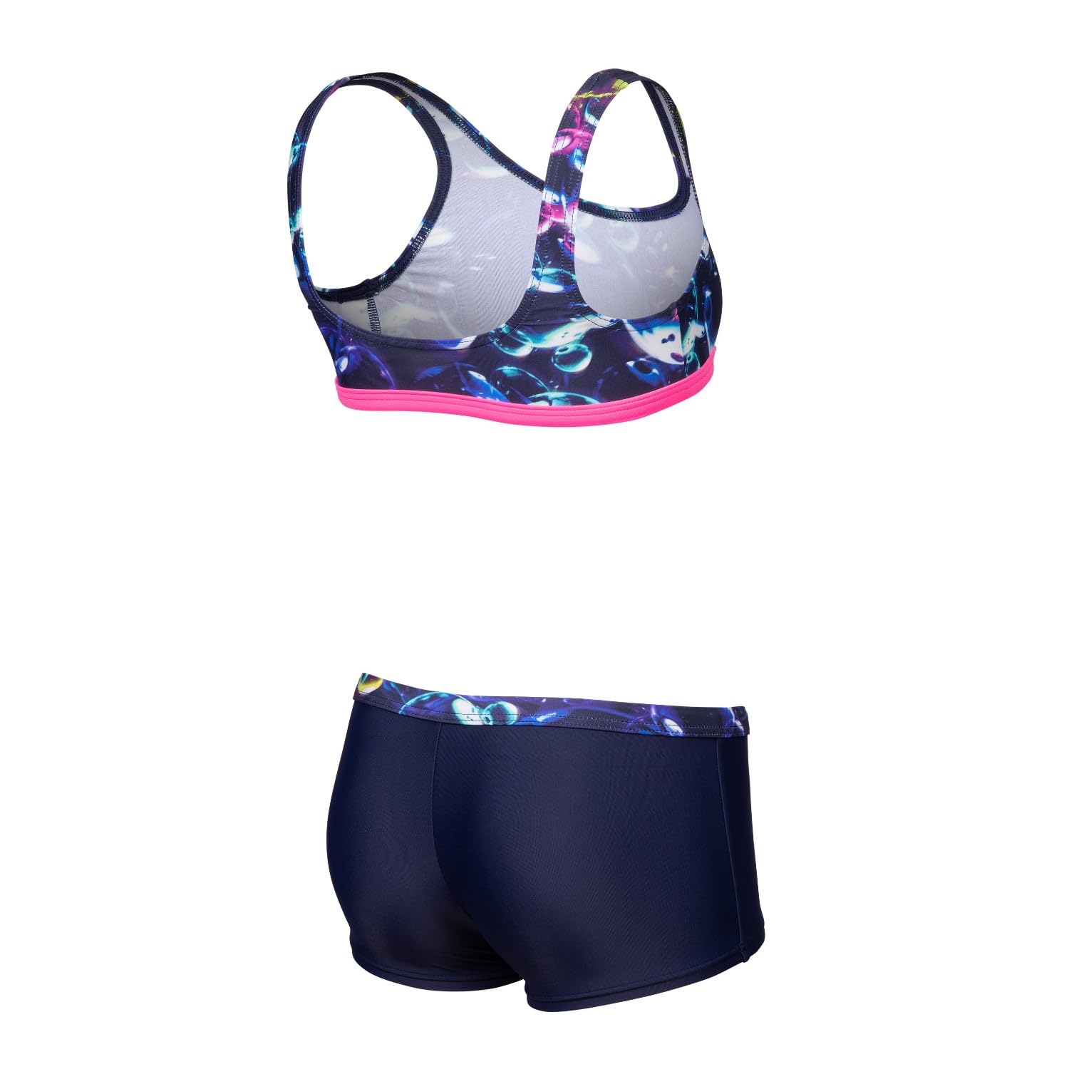 Bralette de bikini filles Arena bleu marine rose maillot deux pièces natation - 5