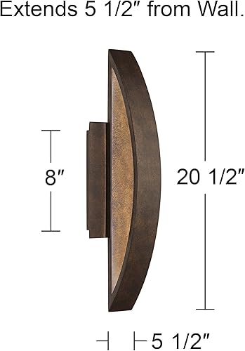 Miniatura 4 de Possini Euro Design Moderna lámpara LED de pared para exteriores, marco de acero arqueado de 20 1/2 pulgadas, marco de acero para exteriores, casa,