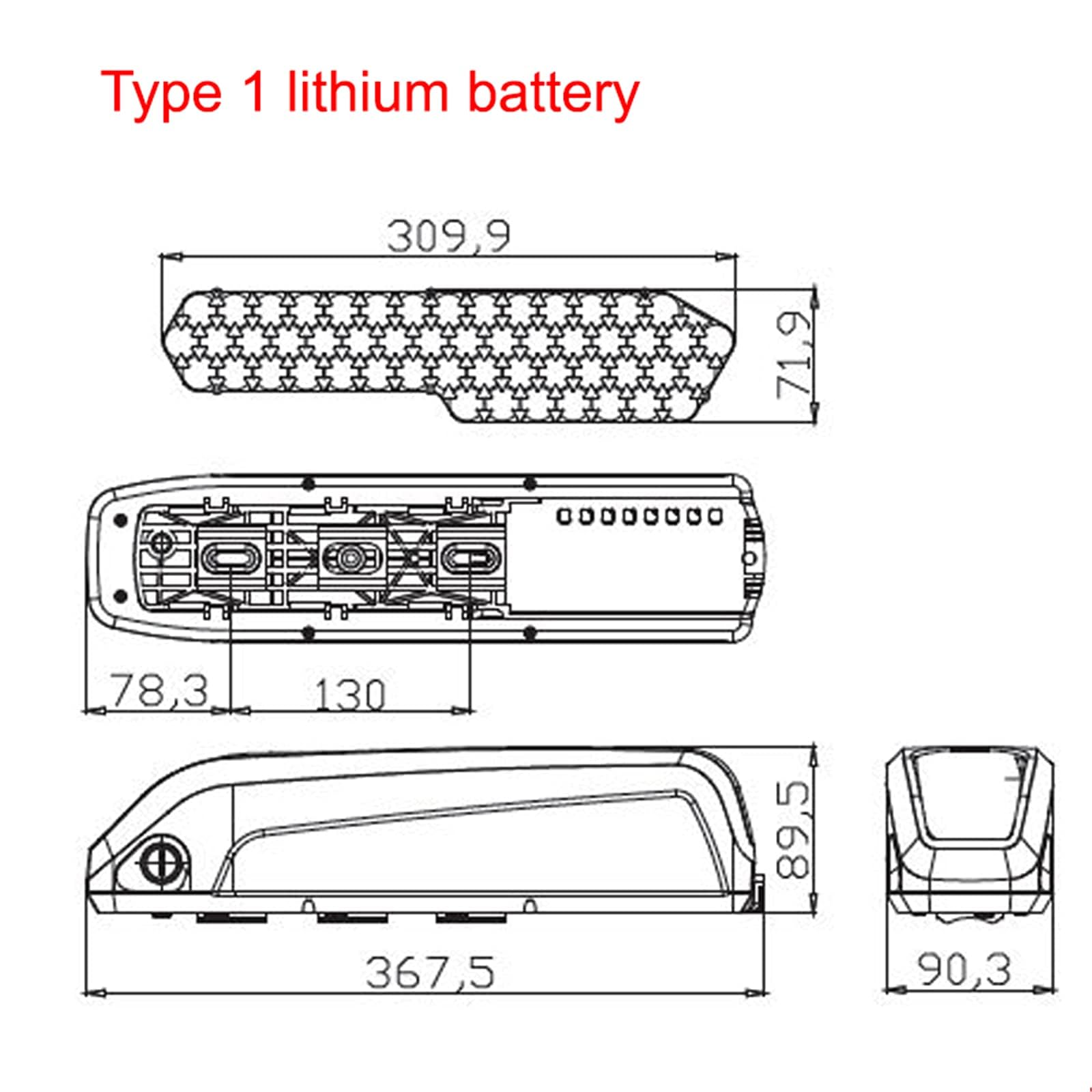 Ebike Batteria 36V 15Ah/17.5Ah con Caricatore e BMS per Motore 250W 350W 500W 750W Batteria per Bici Elettrica (36V 15Ah)