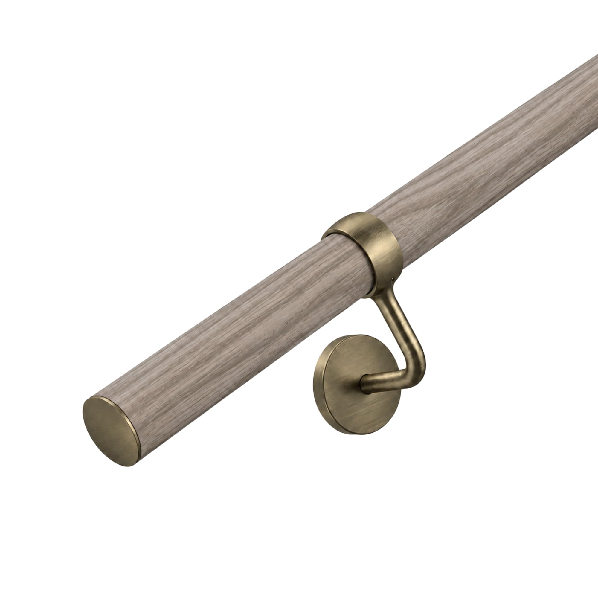 2.4m Banister Stair Handrail Kit Heritage Walnut Effect & Antique Brass