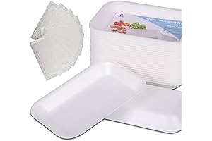 White Styrofoam Meat Trays (25pcs) with Meat Absorbent Pad