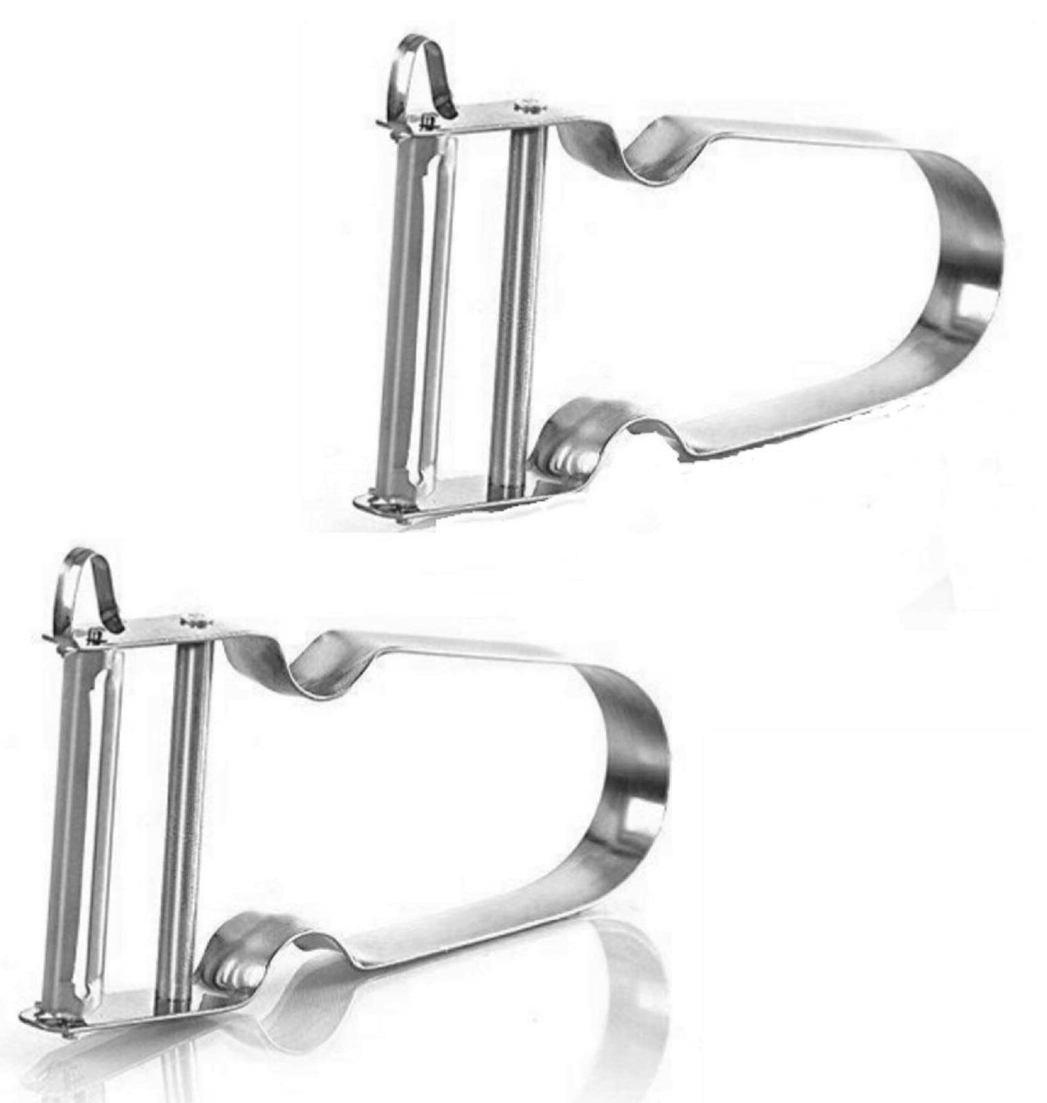 2X Stainless Steel Peeler French Potato Peeler Vegetable Fruit Easy, Silver