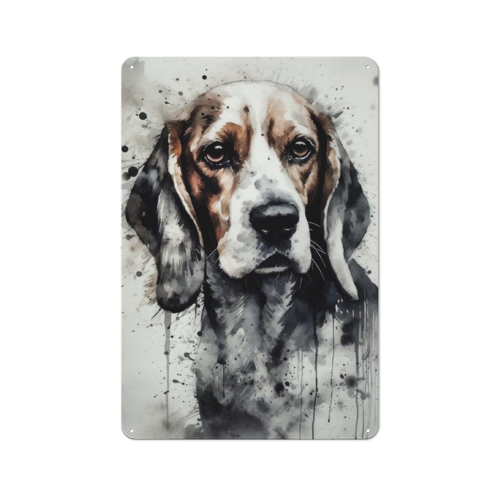 Junmoney Beagle Dog Loyal Companion Metal Sign 30X20cm With For Pub Or Café, Retro Decor, For Cooler-Month Interiors With Retro Character