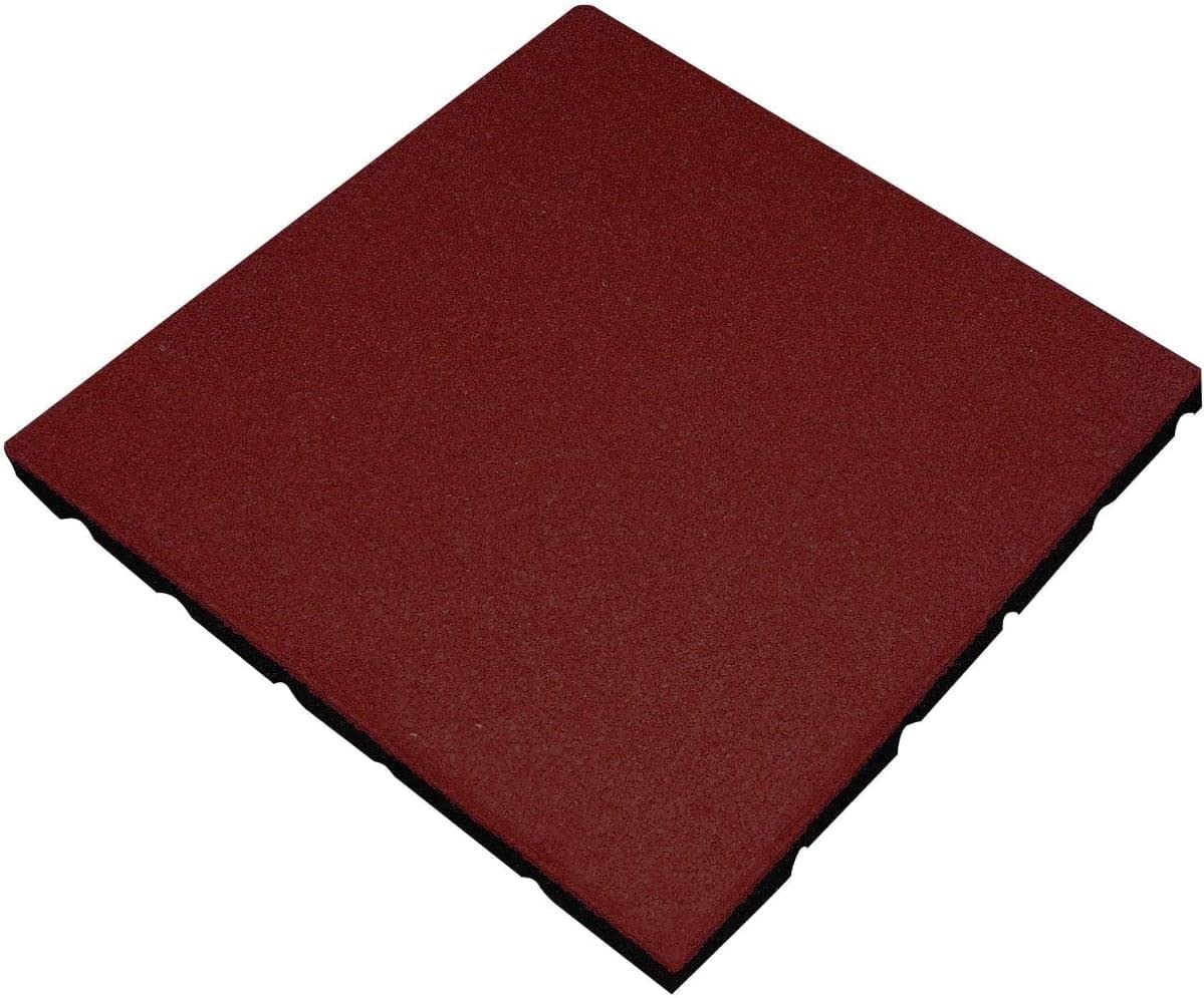 Cannons UK Rubber Playground Flooring - 1 Square Metre - Pack of 4 Tiles - Red, Green or Black (Red)