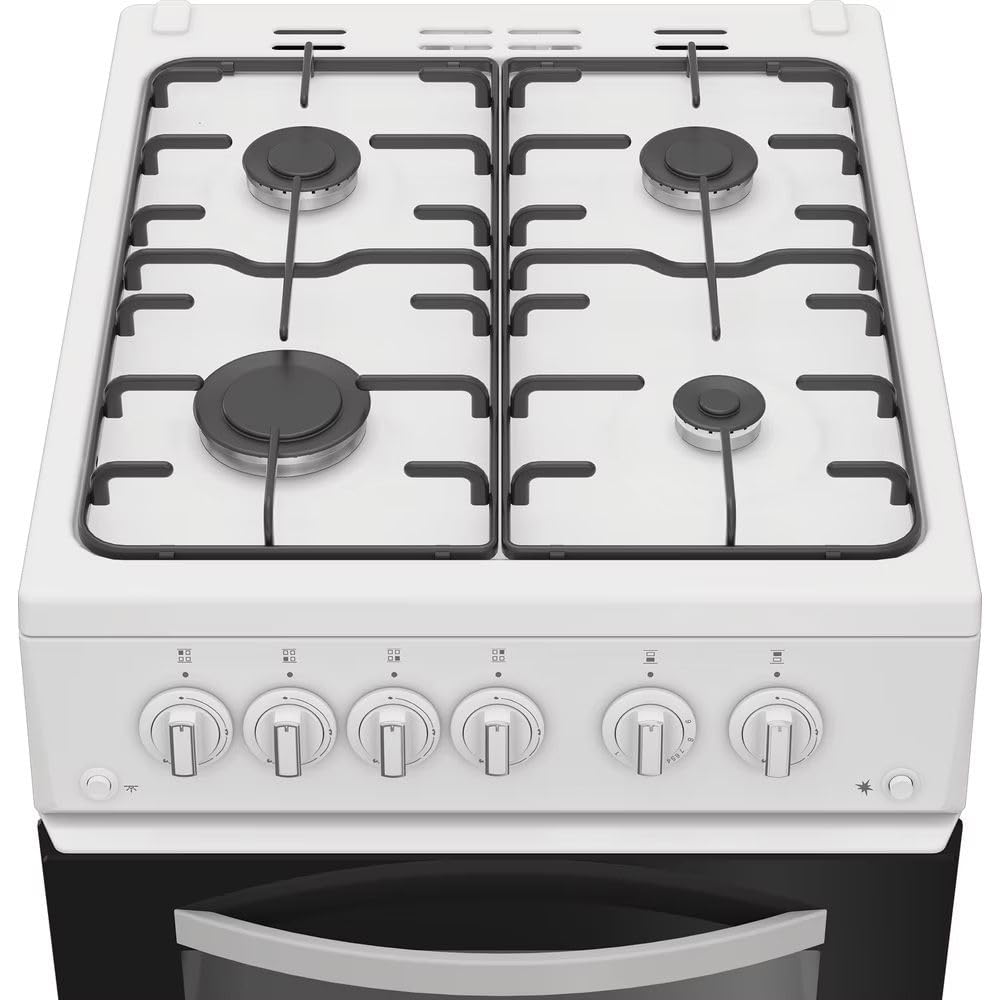 Indesit ITG5GMW 50cm Gas Twin Cavity Cooker – White – A+ Rated, 54L Main Oven, Separate Grill — view 2