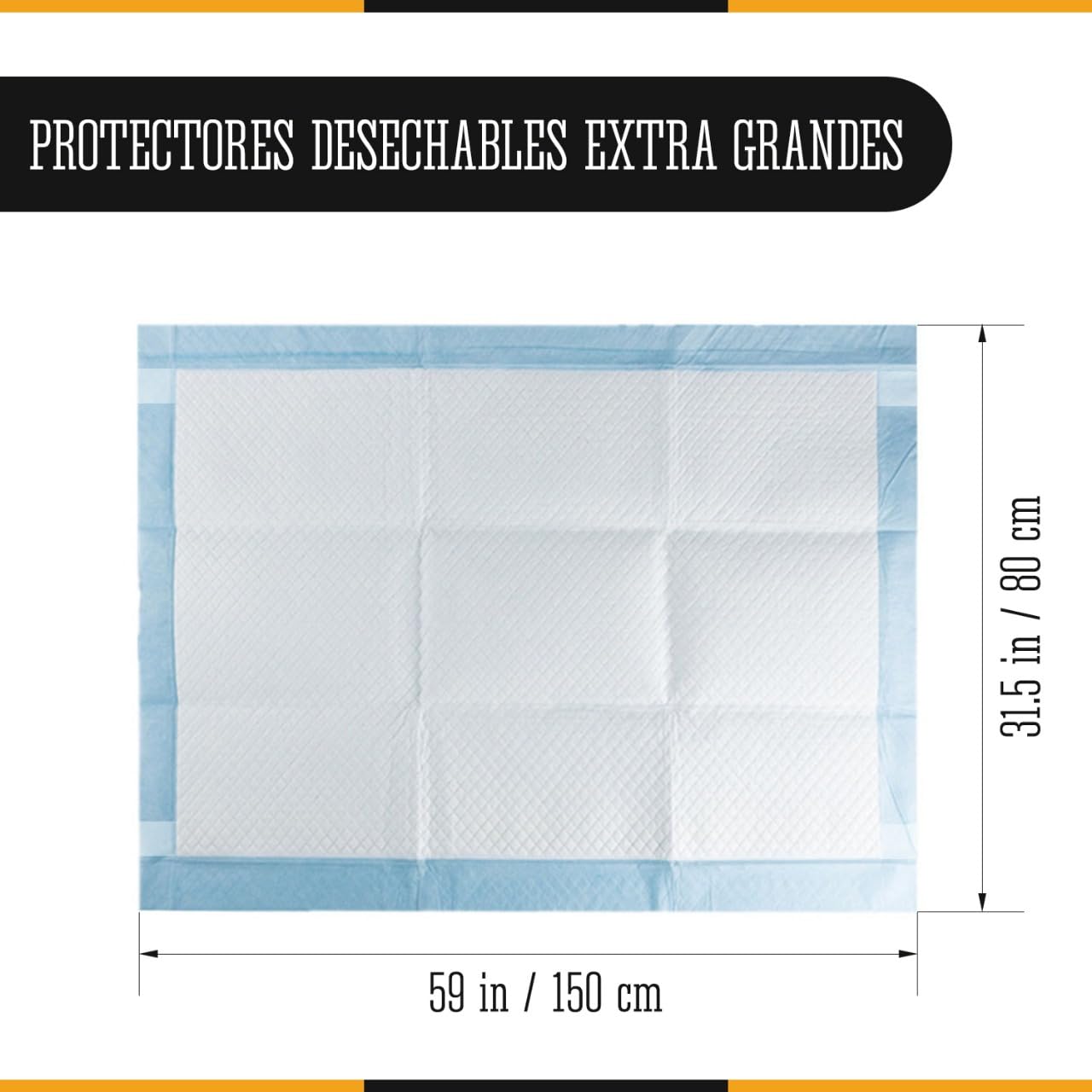 30 Pcs Empapadores Cama Adultos 80x150cm - Protector Cama Impermeable, Desechable Adultos y Bebés - Absorbente y Antideslizante - Pack de Empapadores Grandes para Incontinencia, Cama-Sofá