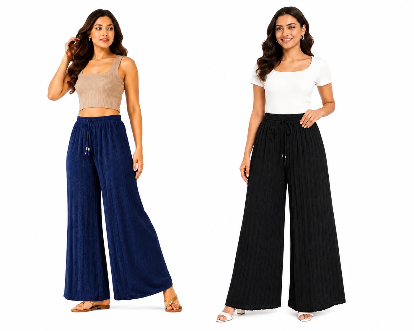 Khajuri Palazzo Combo for Women Free Size Comfortable Palazzo for Ladies, Lycra Fabric, Ethnic Wear, Summer wear, Breathable Fabric-picture-48