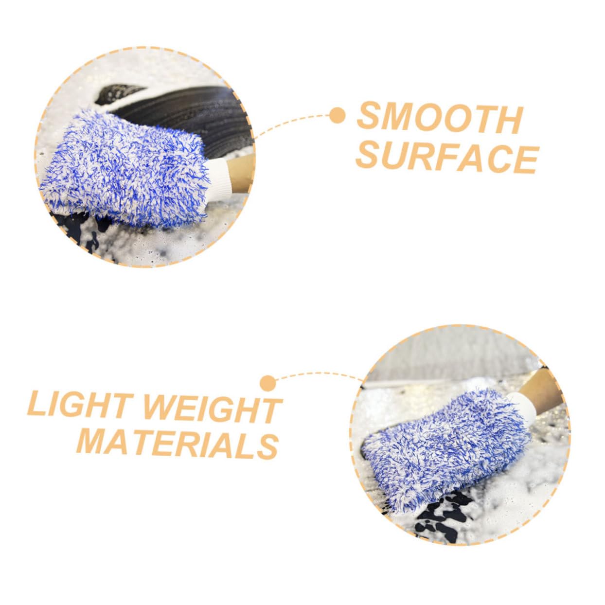 MAGICLULU 5 Piezas Guante de Lavado de Autos de Microfibra Doble Cara Herramienta de Limpieza Automotriz Guante y Absorbente para Cuidado del Vehículo para Limpieza de Ventanas y