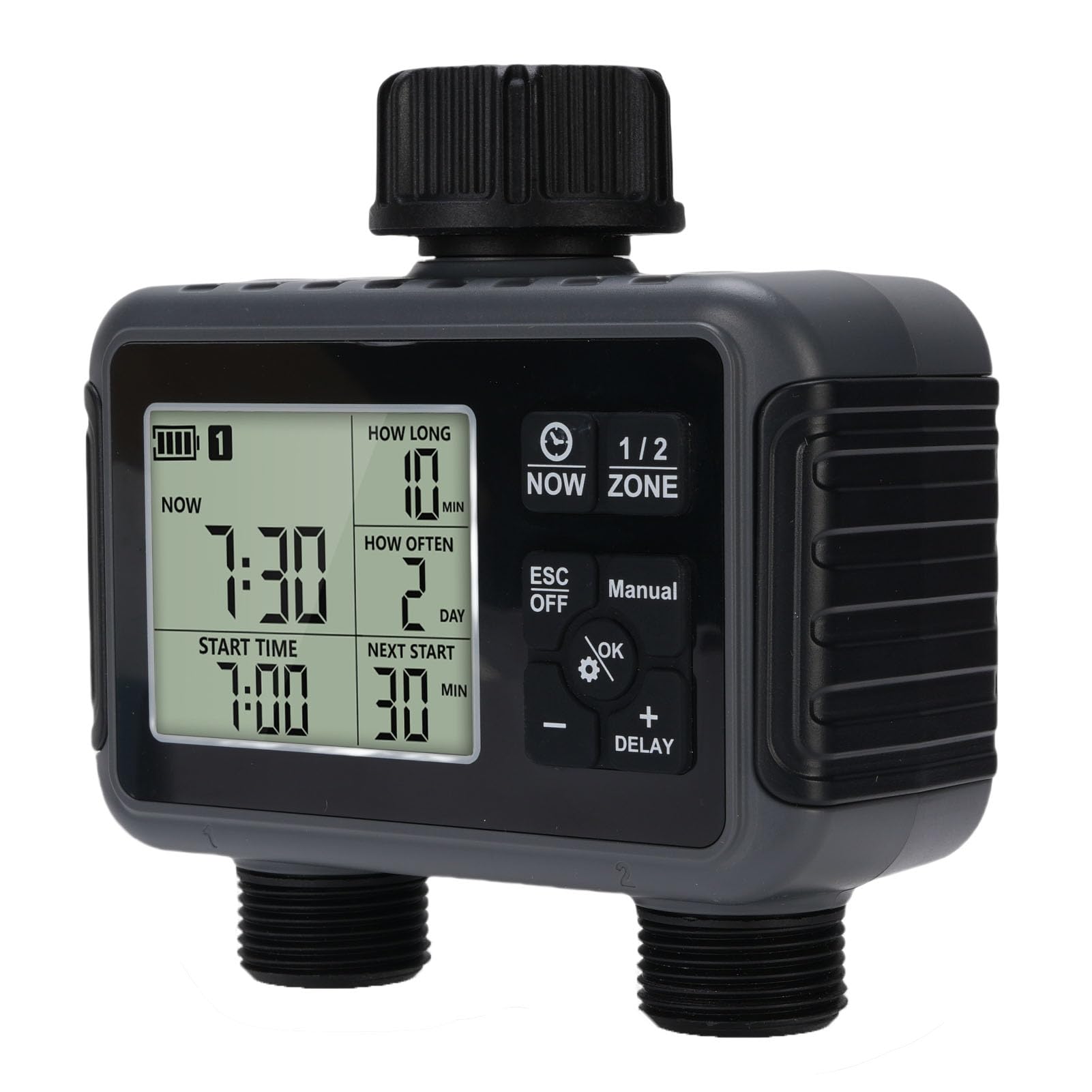 Display LCD con Timer Programmabile per Tubo Flessibile a Prova di Pioggia IPX5 3 modalità di Irrigazione per Irrigazione a Goccia del Prato del Patio, Materiale ABS