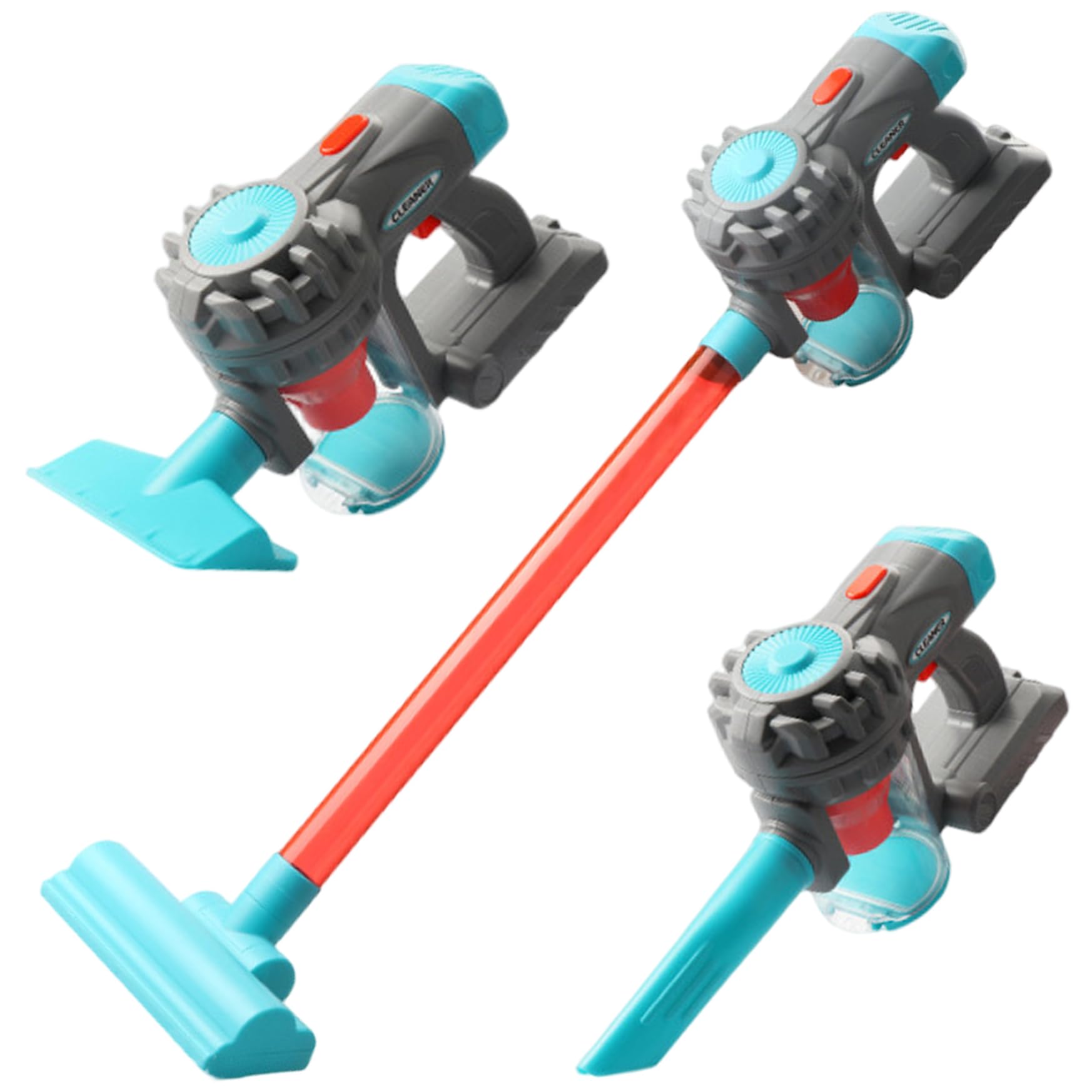 Aspirapolvere per bambini, aspirapolvere realistico per giochi di finzione con 3 accessori e suoni, set di pulizia interattivo per giochi di ruolo per stimolare l'immaginazione dei bambini, Blu.